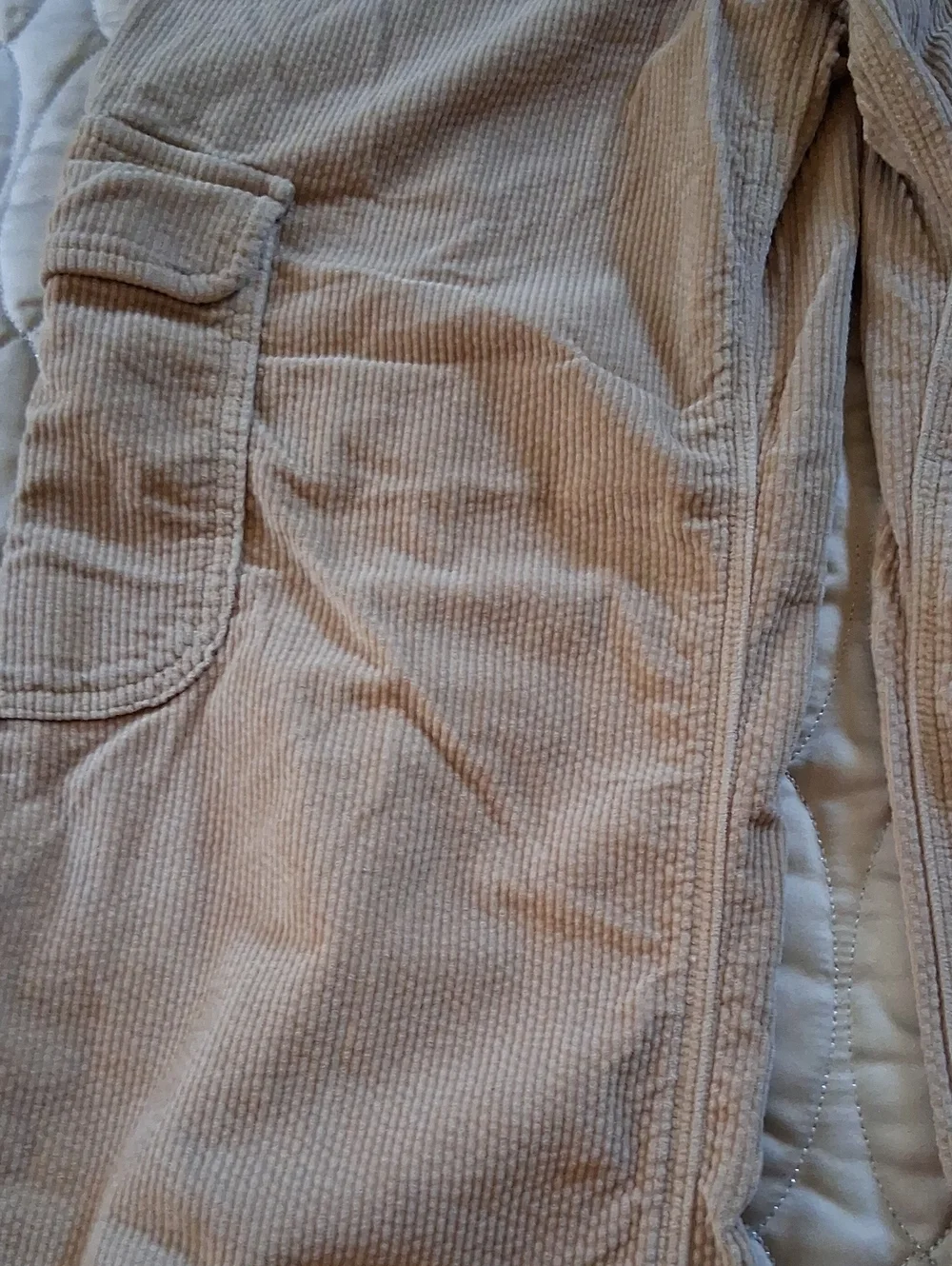 Corduroy Cargo Pants in Light Beige - Picture 5 of 9